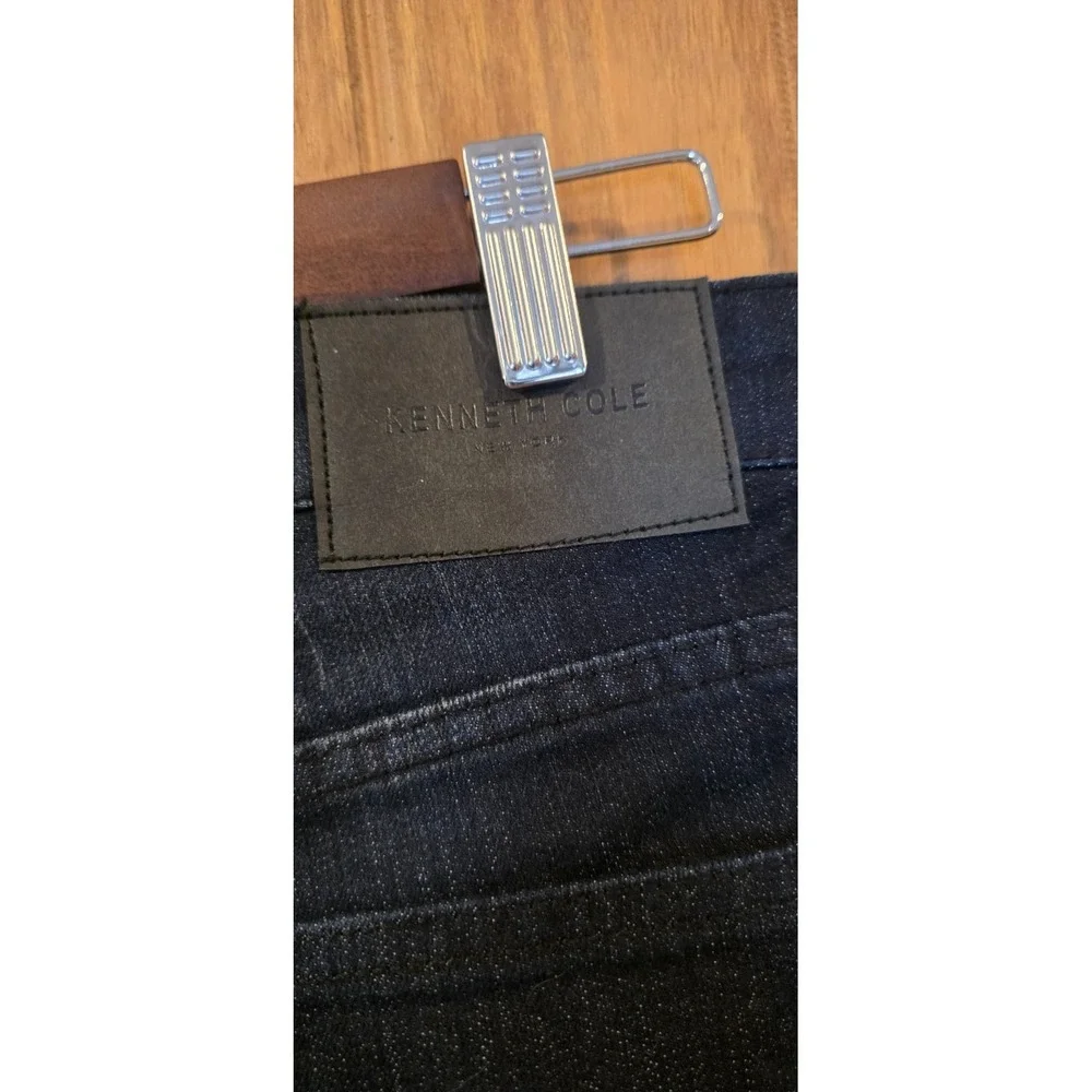 Kenneth Cole Jeans Mens 30x36 Dark Indigo Stretch Low Rise Slim Tapered‎ Leg NWT
